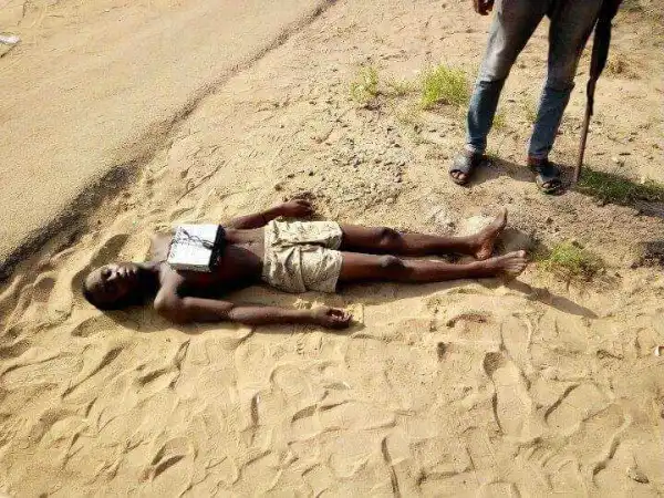See What Vigilante Did To A Thief Who Stole Car Stereo In Delta State (Photos)